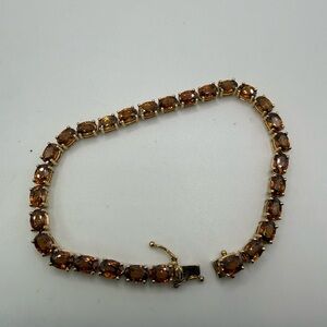 Citrine 925 Gold Vermeil Tennis Bracelet 7¼” NWOT